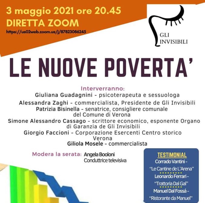 Le nuove povertà, questa sera dibattito su Zoom degli Invisibili