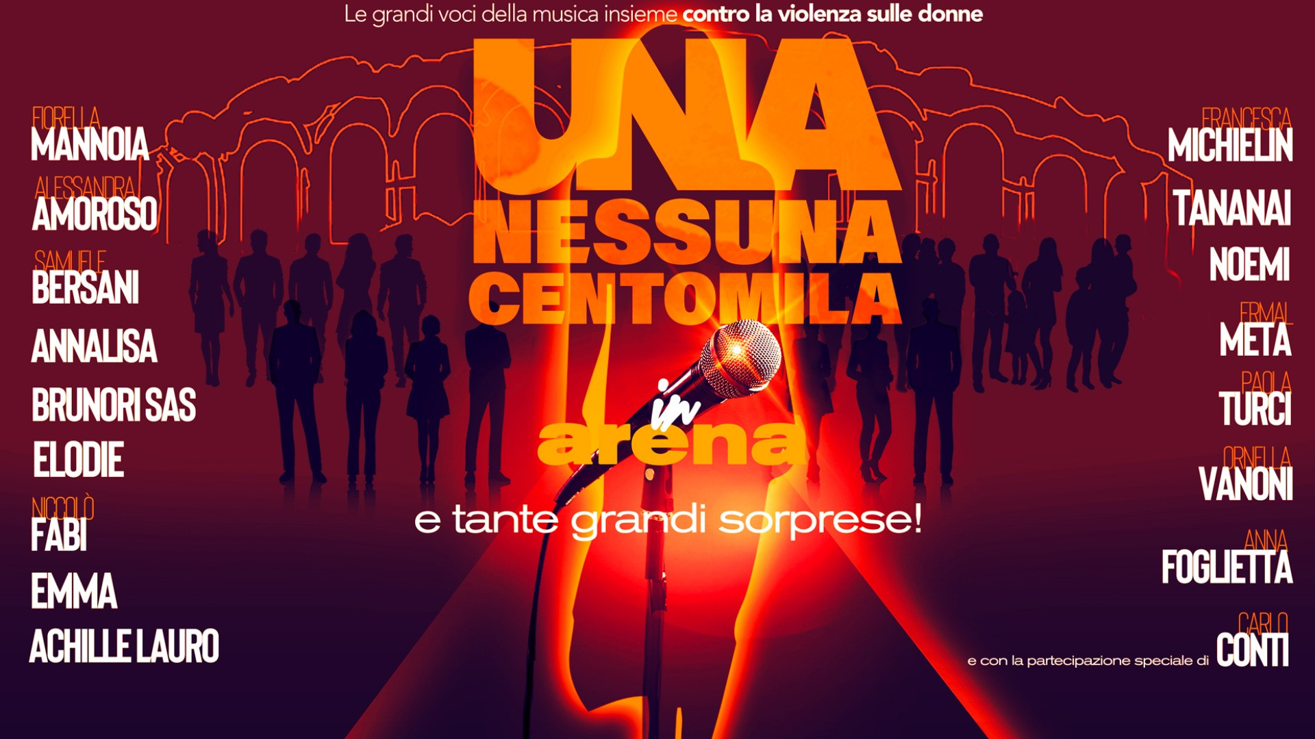 Una Nessuna Centomila in Arena. Rinviato al 2024. Resta confermata la raccolta fondi