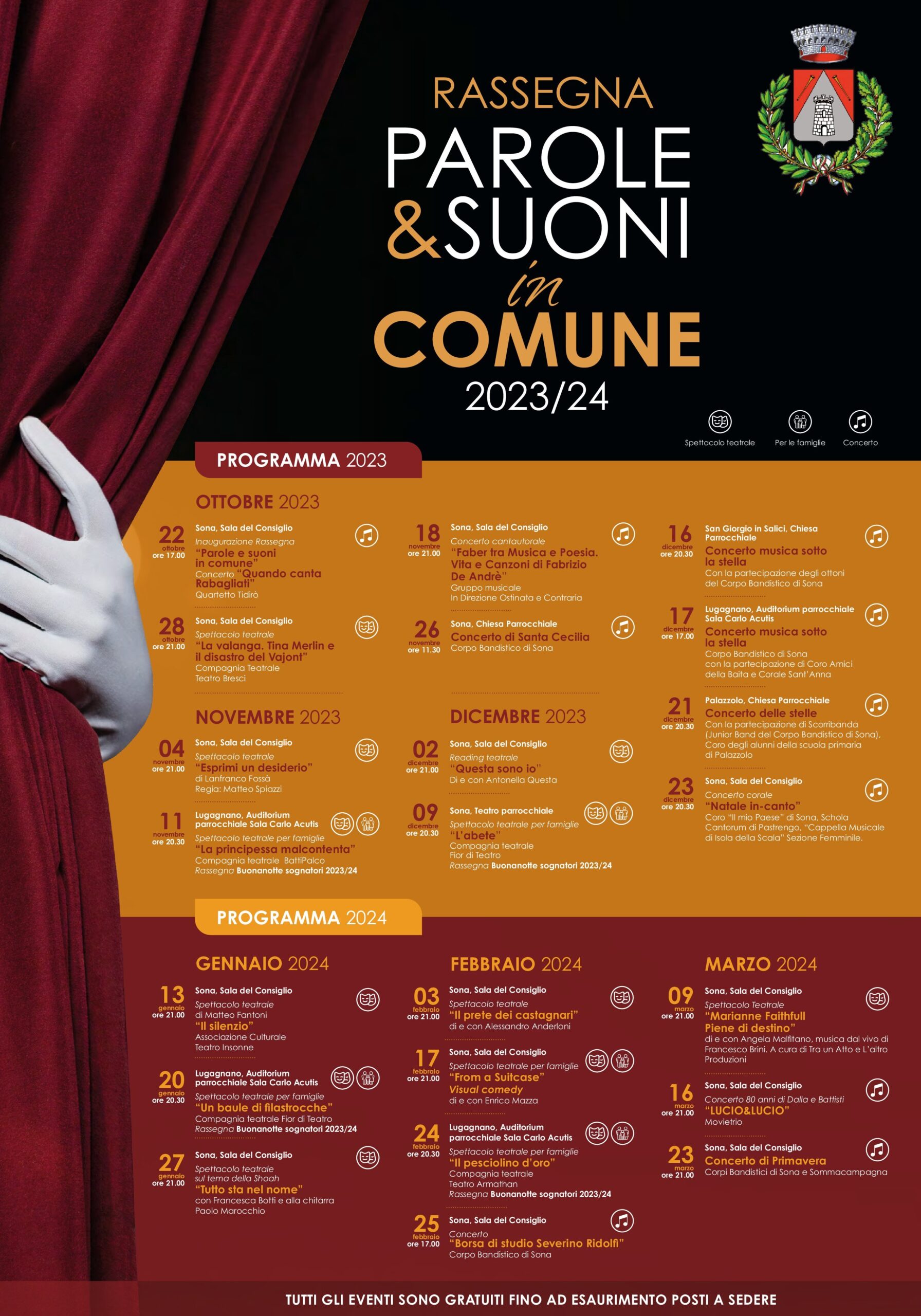 La nuova stagione culturale a Sona, “parole e suoni in comune” 3 2310 sona eventi inverno manifesto light 1 scaled