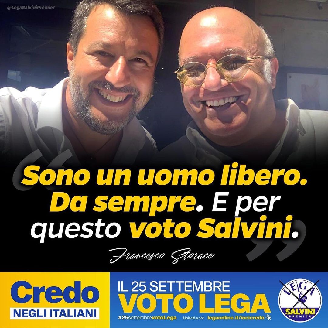 Francesco Storace. Uno dei leader storici della destra italiana vota Lega