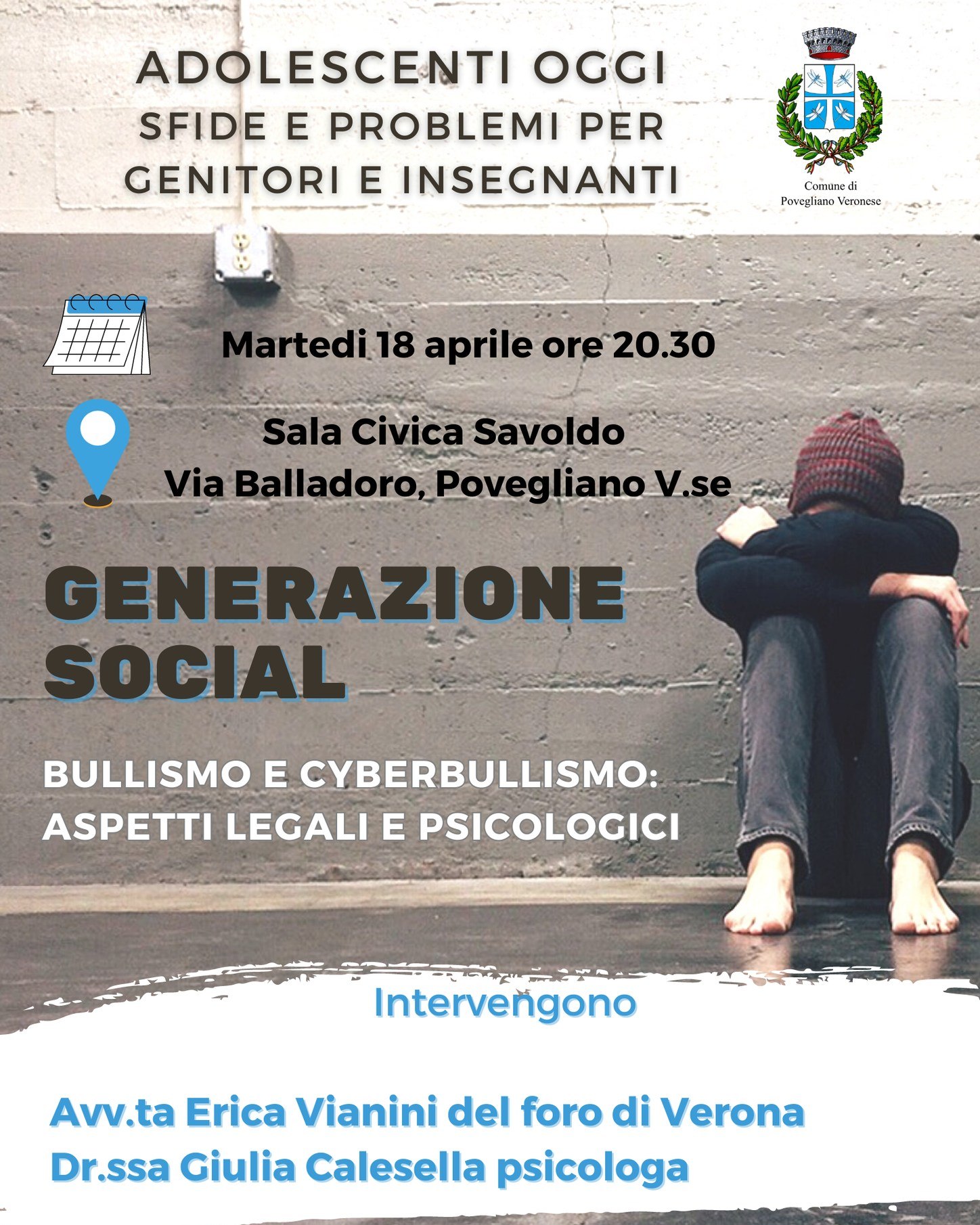 Povegliano: incontro su bullismo e cyberbullismo