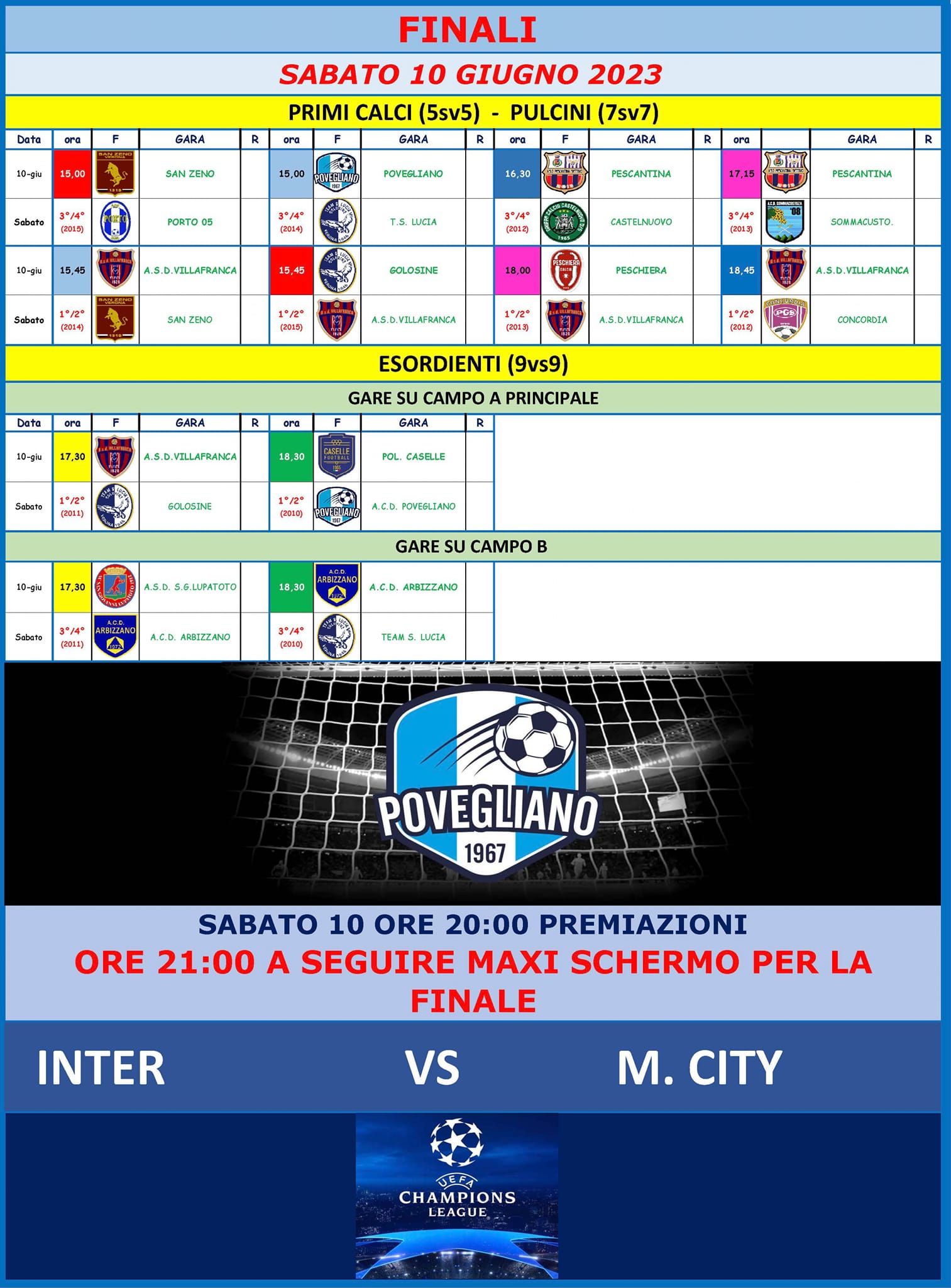Povegliano: domani le finali del torneo giovanile