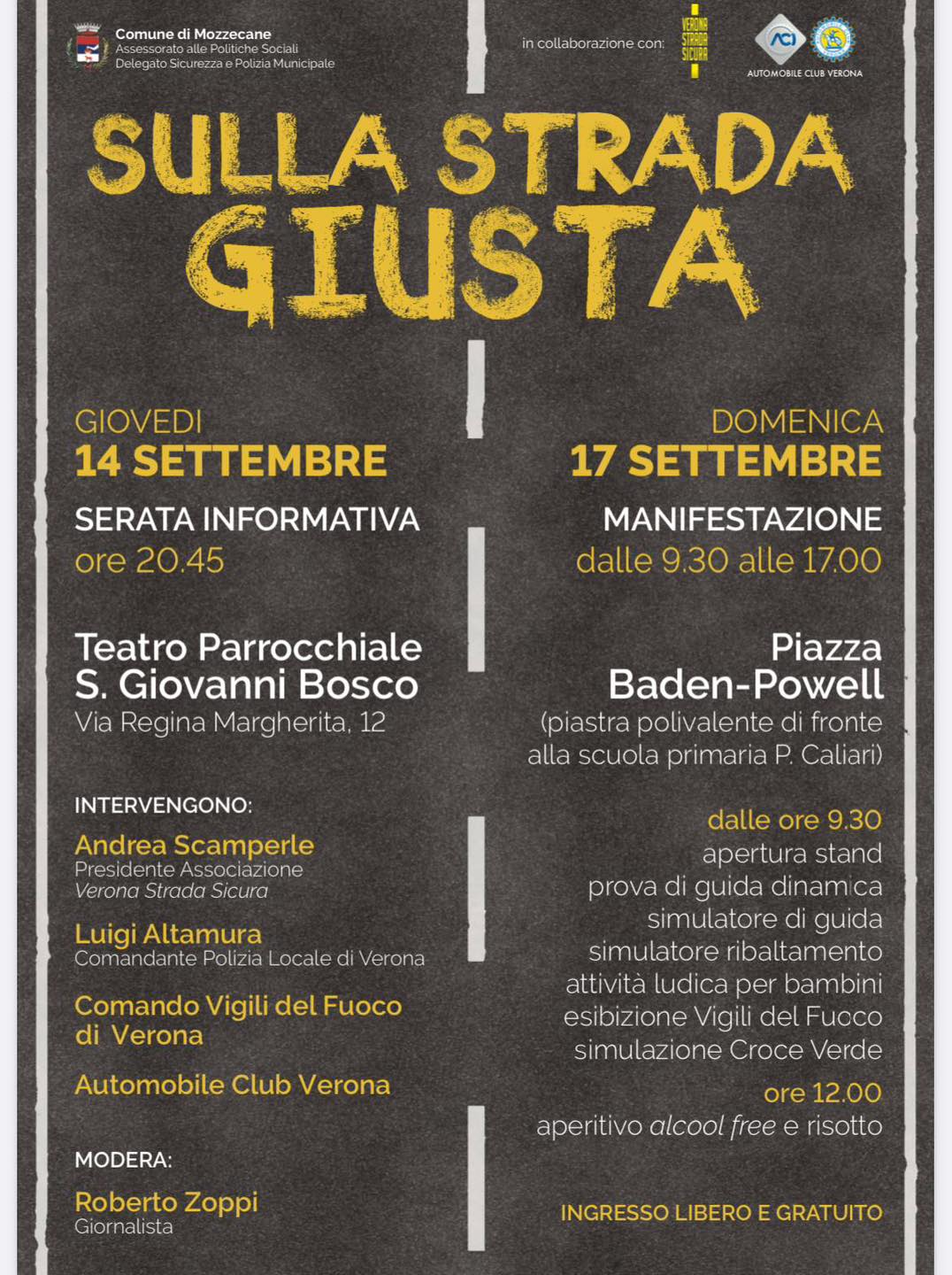Mozzecane: questa sera e domenica l’evento “Sulla strada giusta”
