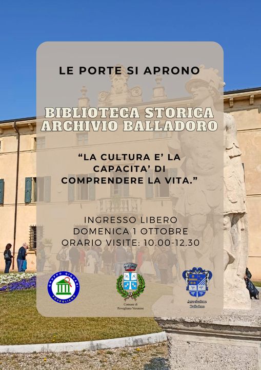 Povegliano: domenica 1 ottobre porte aperte della biblioteca storica e dell’archivio Balladoro