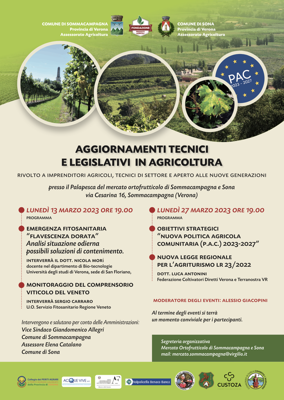 Flavescenza dorata e nuova PAC, due seminari per gli imprenditori al PalaPesca di Sommacampagna