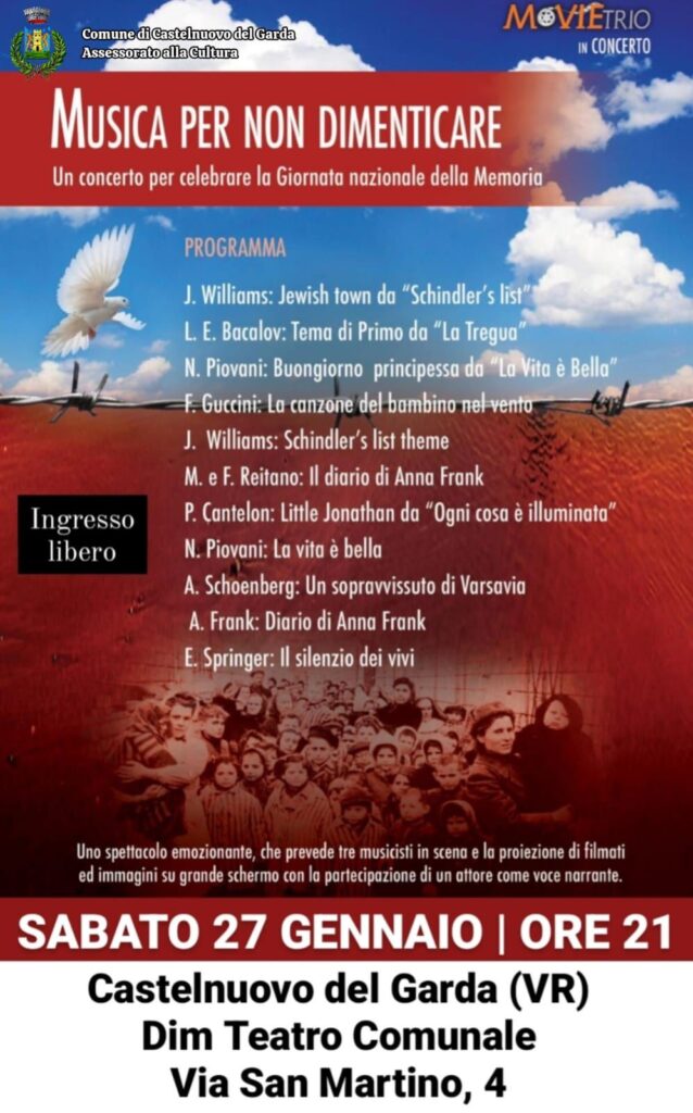 Castelnuovo del Garda. Concerto spettacolo al teatro DIM per celebrare il Giorno della Memoria 1 castelnuovo