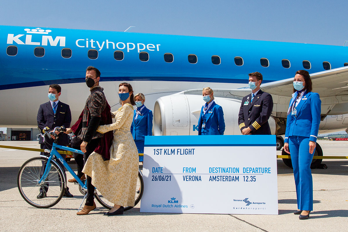 KLM, arrivato oggi il primo volo da Amsterdam al Catullo