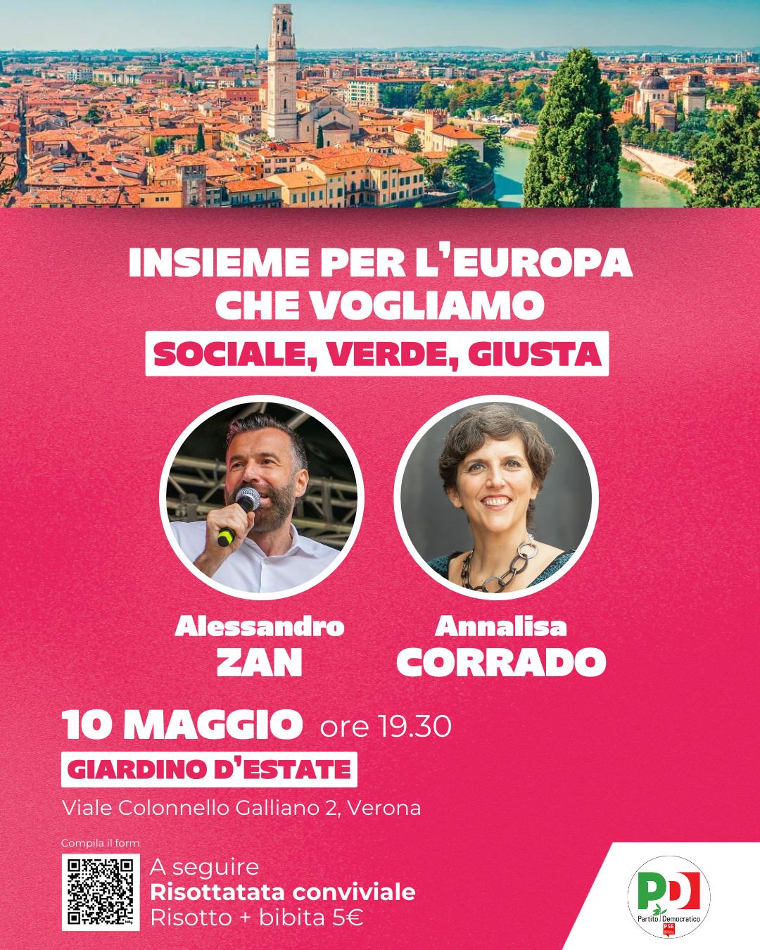 PD, domani a Verona Alessandro Zan e Annalisa Corrado