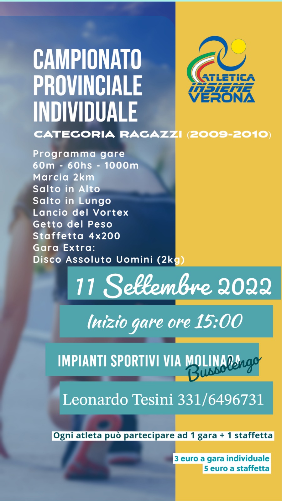 Bussolengo: domenica gare del Campionato Provinciale di Atletica