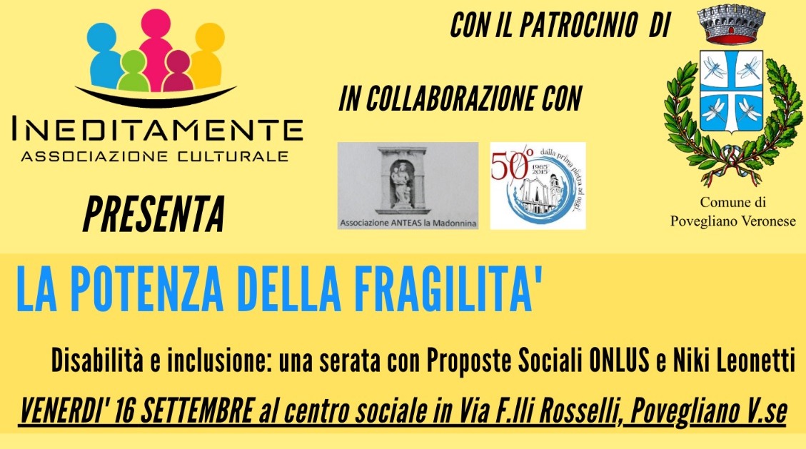 Povegliano: venerdì incontro “La Potenza della Fragilità”