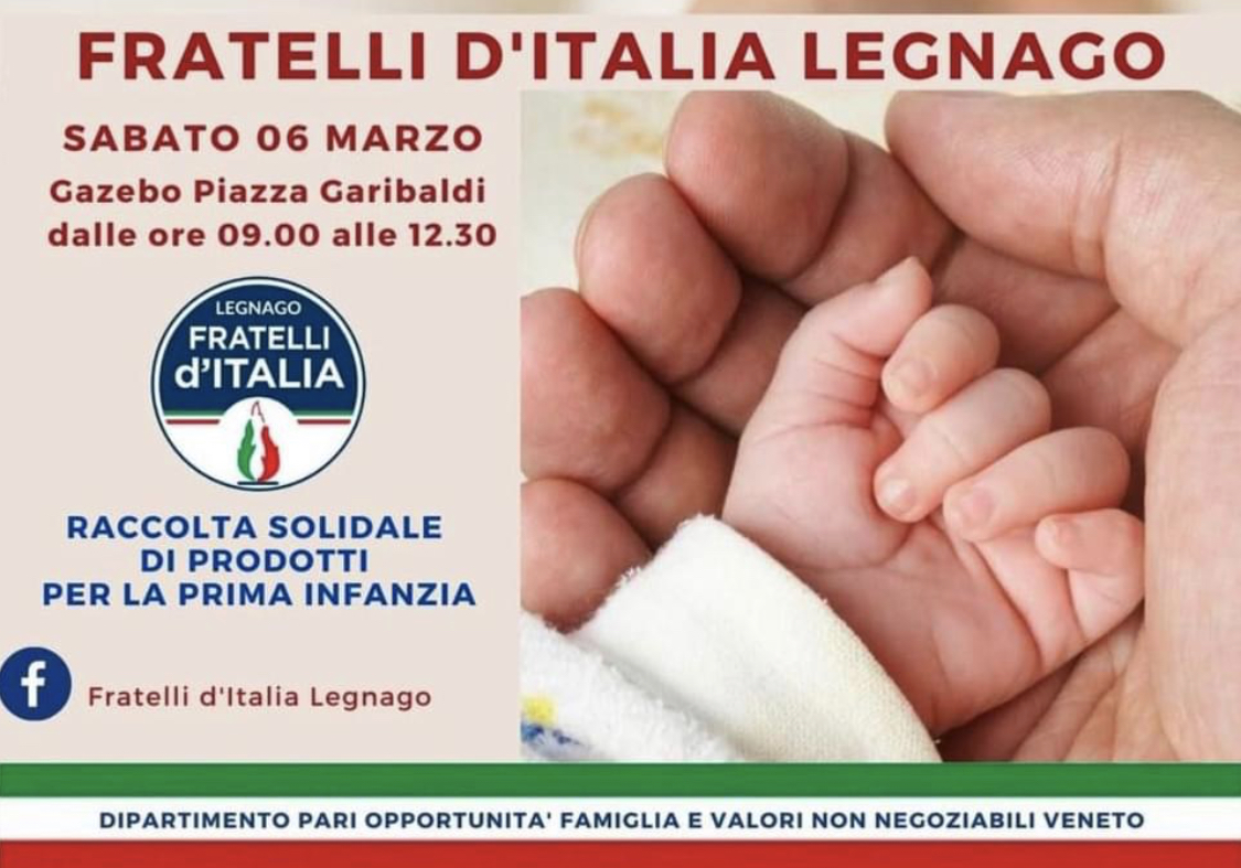 Legnago, FDI organizza sabato una raccolta di prodotti per la prima infanzia