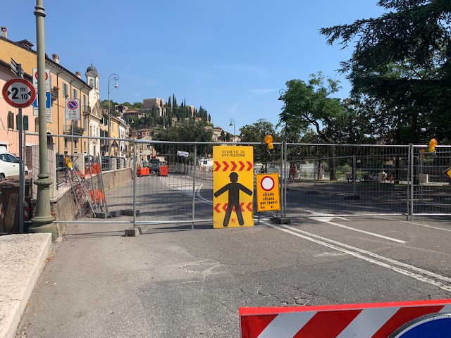 Lavori in corso in lungadige S.Giorgio: il blocco del traffico e i percorsi alternativi