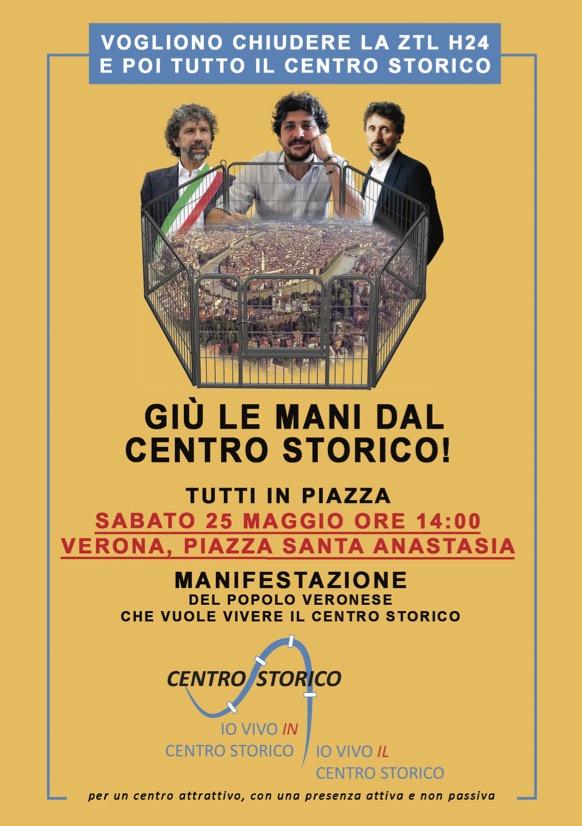 Giù le mani dal centro storico. Manifestazione contro la chiusura totale della ZTL 1 Invito manifestazione piazza