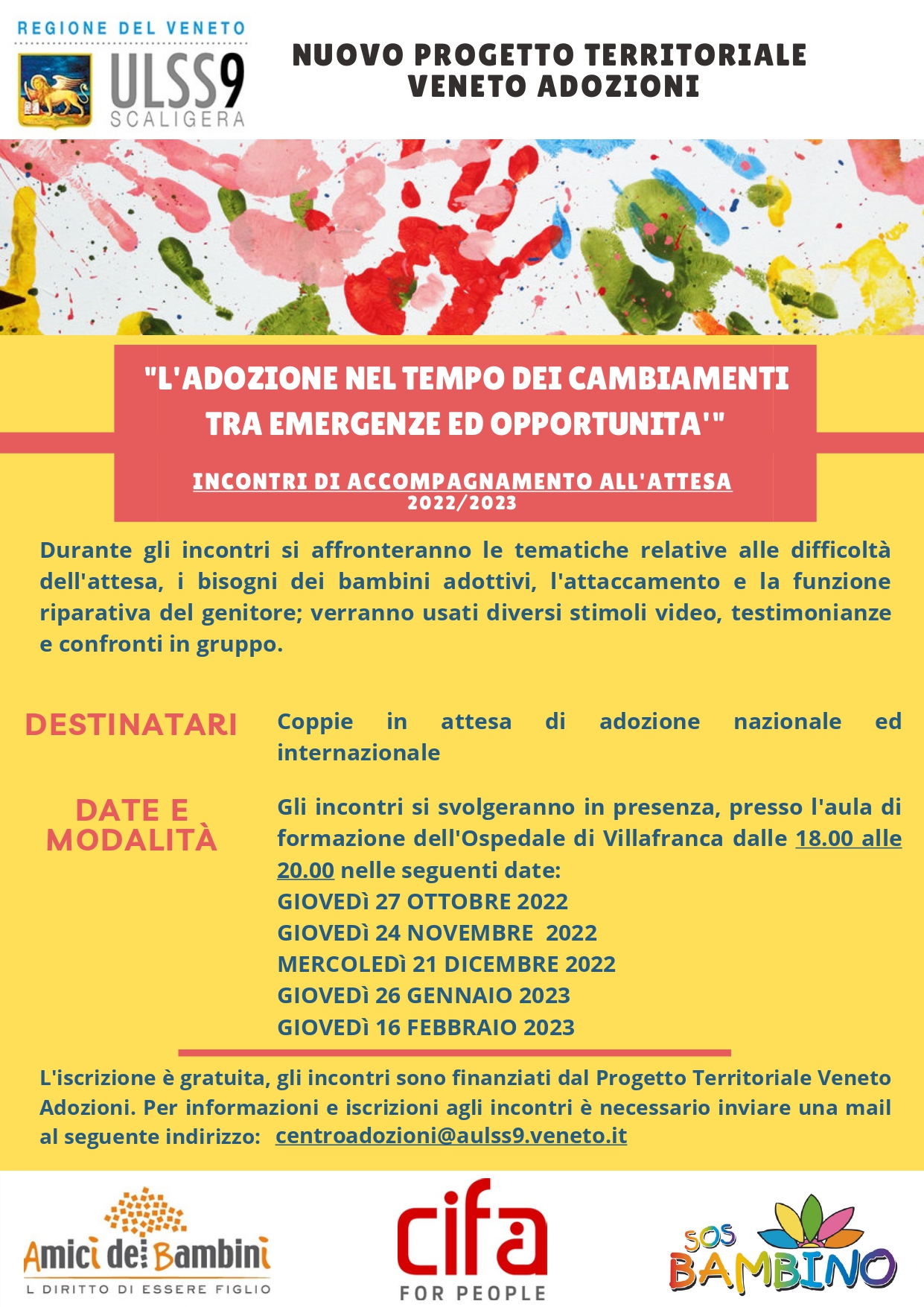 Progetto Veneto Adozioni, al via un nuovo ciclo di incontri