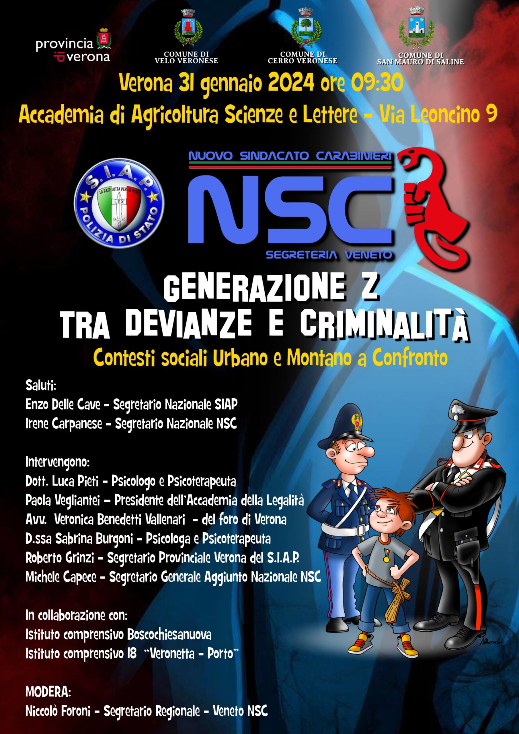 La violenza della generazione Z, carabinieri e poliziotti analizzano il contesto scaligero