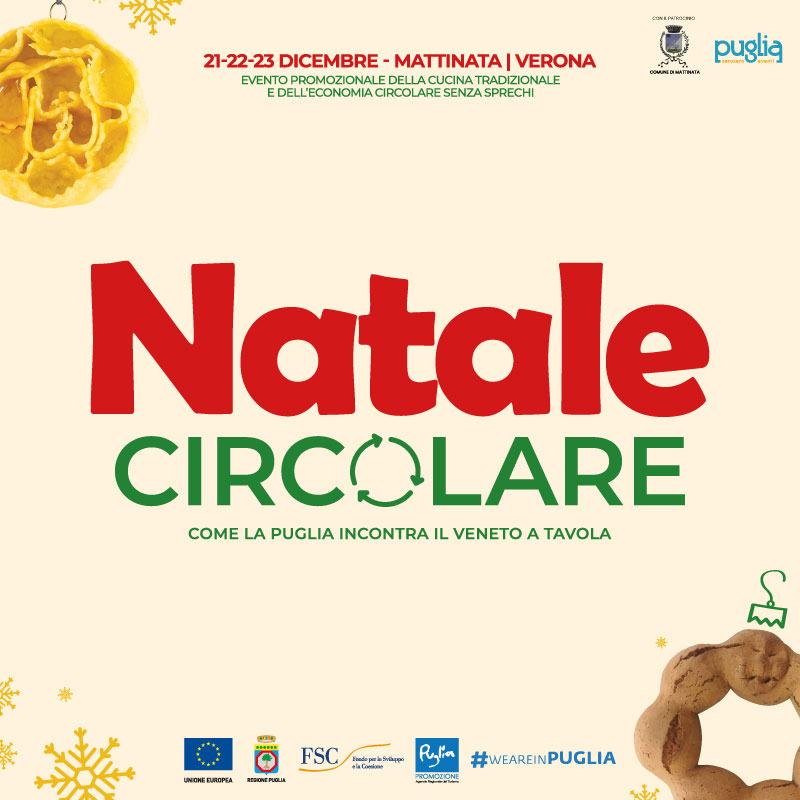 Il Veneto arriva in Puglia con un insolito incontro a tavola con l’evento “Puglia Zero Zero, Natale Circolare”