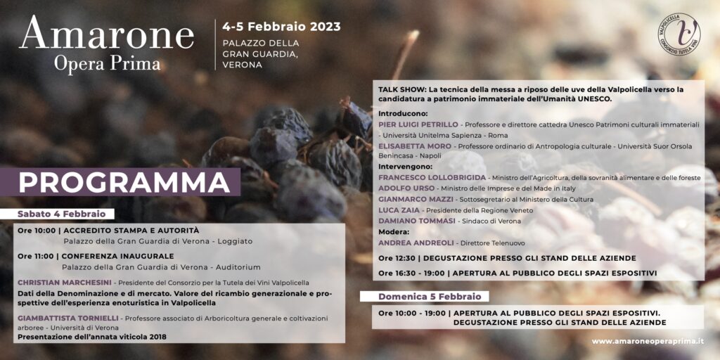 PROGRAMMA AMARONE OPERA PRIMA 2023