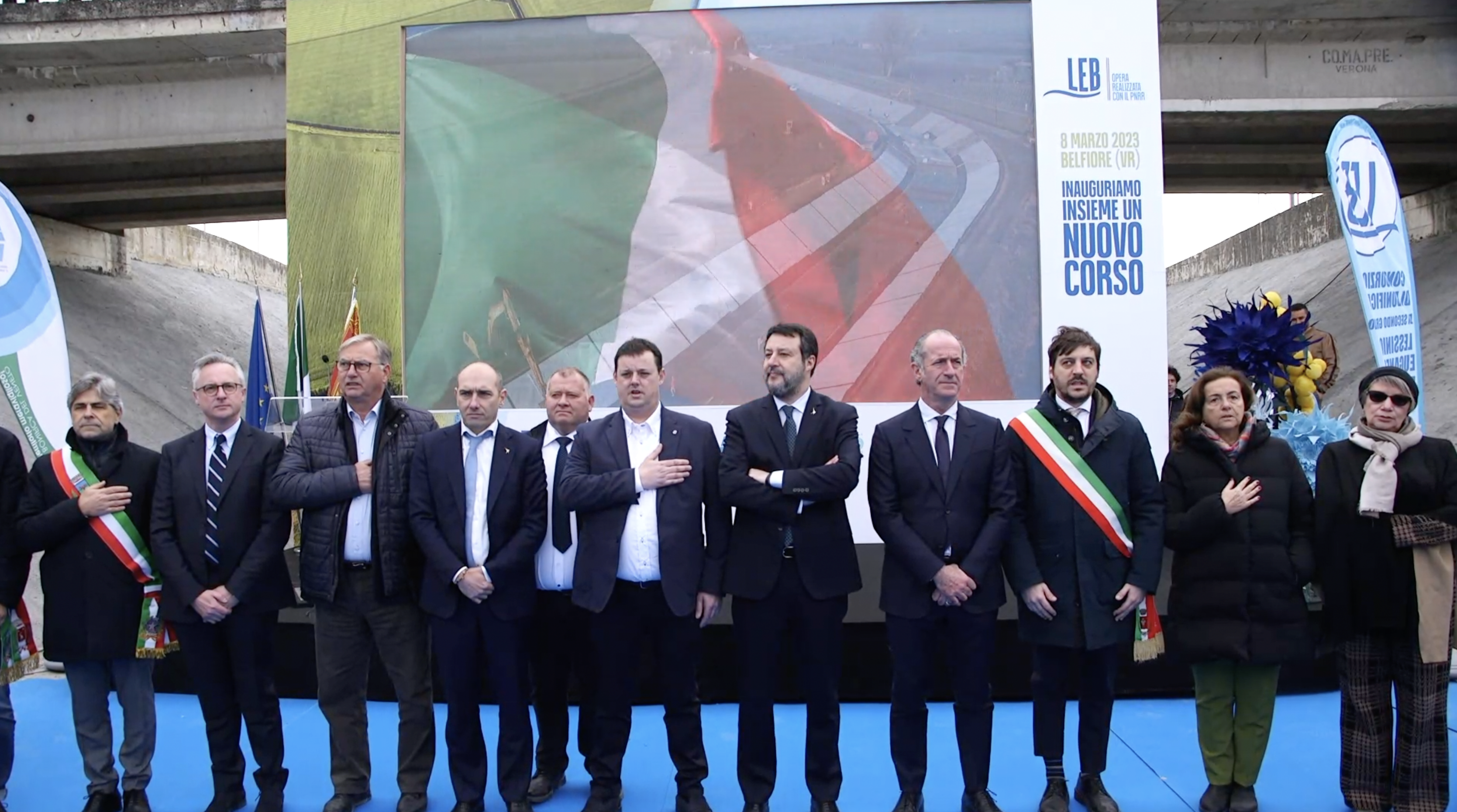 Inaugurato a Belfiore il primo tratto del canale d’irrigazione Leb, restaurato con i fondi Pnrr, che porta acqua alle campagne di mezzo Veneto