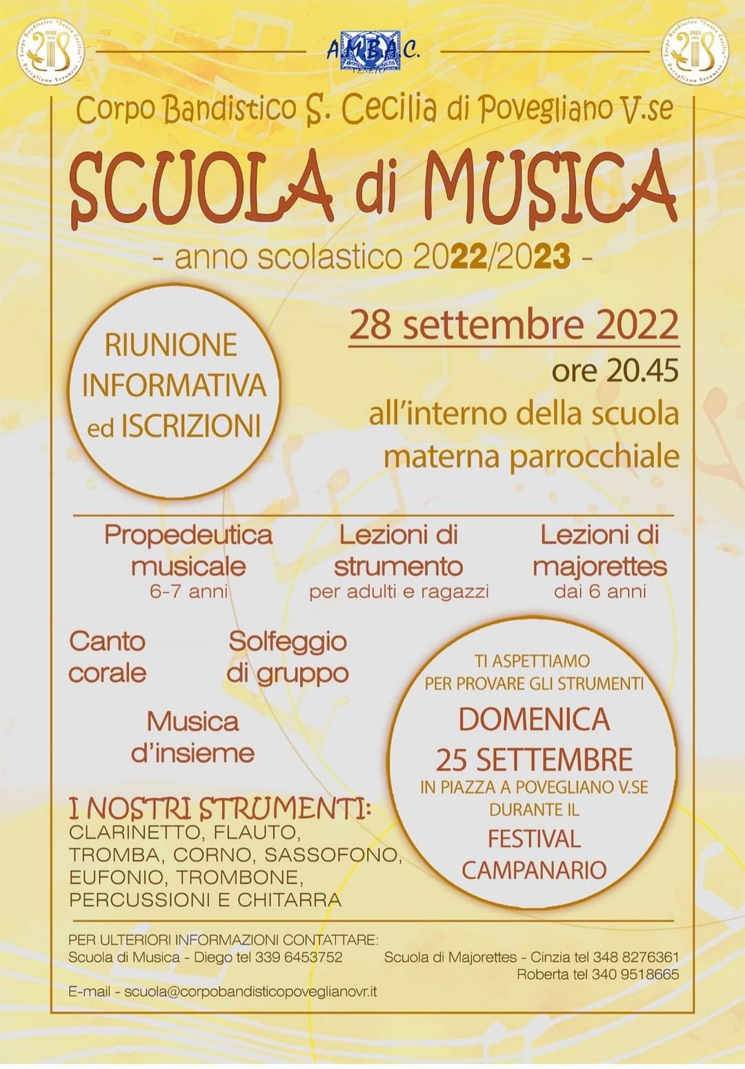 Povegliano: riunione informativa per la Scuola Di Musica