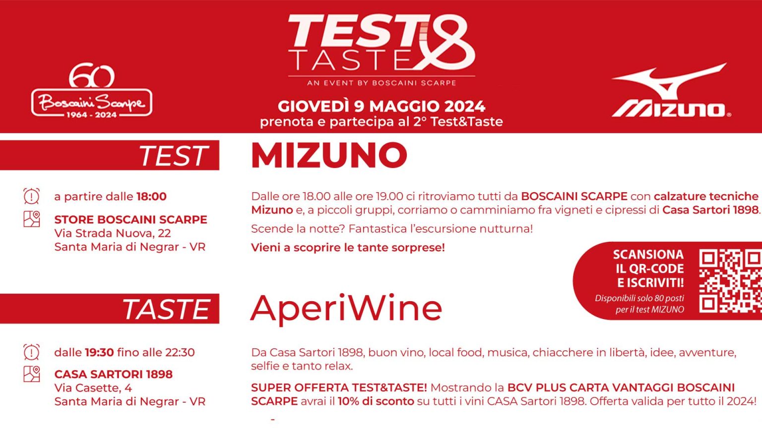 Il 9 maggio torna Test Taste l evento ludico sportivo di Boscaini Scarpe e Casa Sartori L Adige di Verona