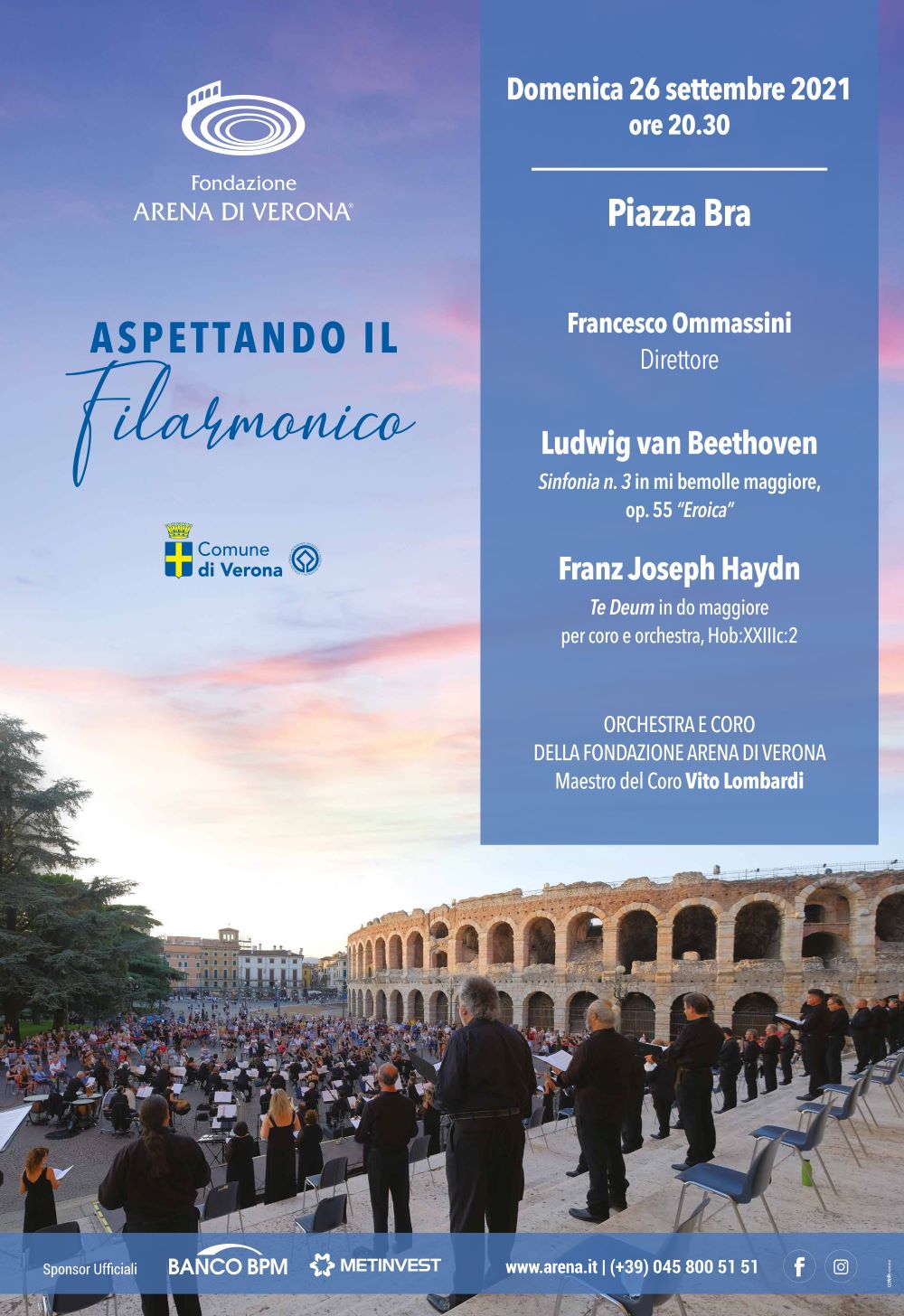 Fondazione Arena, concerto a ingresso libero, in Bra, domenica 26 settembre