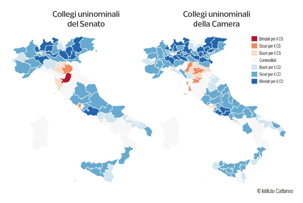 Istituto Cattaneo: il centrodestra conquista il 70% degli uninominali, tutti e tre quelli scaligeri, e s’avvia ad avere la maggioranza assoluta in entrambe le Camere