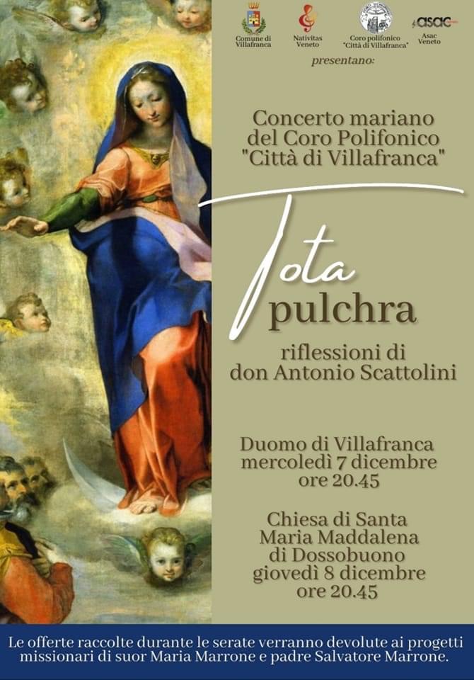 Duomo di Villafranca, concerto dell’Immacolata il 7 e 8 dicembre e raccolta fondi per i Comboniani in Sudan e Uganda