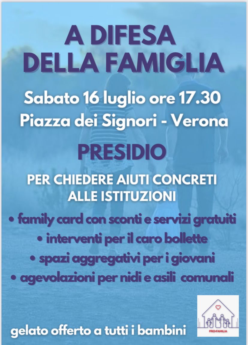 Pro Familia sabato “chiama” Damiano Tommasi in Piazza dei Signori: servono aiuti concreti