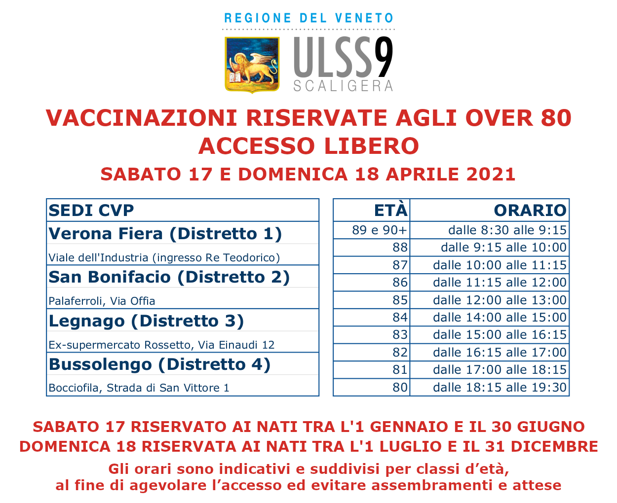 Vaccinazioni, ecco il calendario del weekend per gli over-80 “renitenti” alla puntura