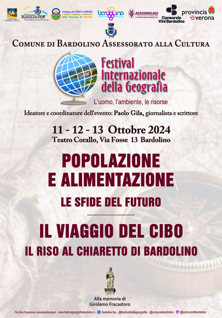 Bardolino, focus sull'alimentazione per il Festival internazionale della Geografia (11-13 ottobre) 1 locandina programma 2024