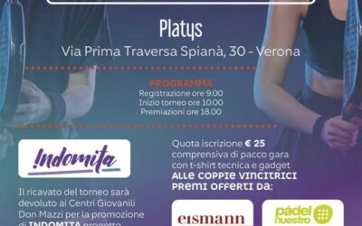 Al Platys di Verona il torneo di padel CGdM dedicato al progetto Indomita