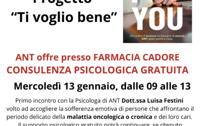 Farmacie Agec, ecco gli incontri di gennaio del progetto “Ti voglio bene” con ANT