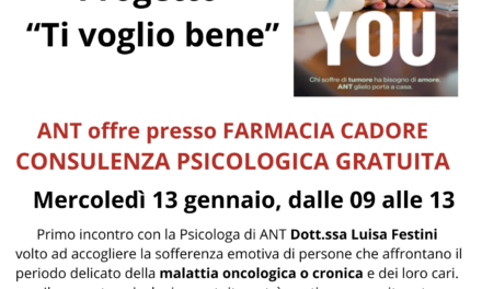 Farmacie Agec, ecco gli incontri di gennaio del progetto “Ti voglio bene” con ANT
