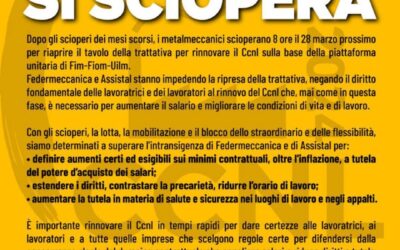 Sciopero generale dei metalmeccanici veronesi il 28 marzo