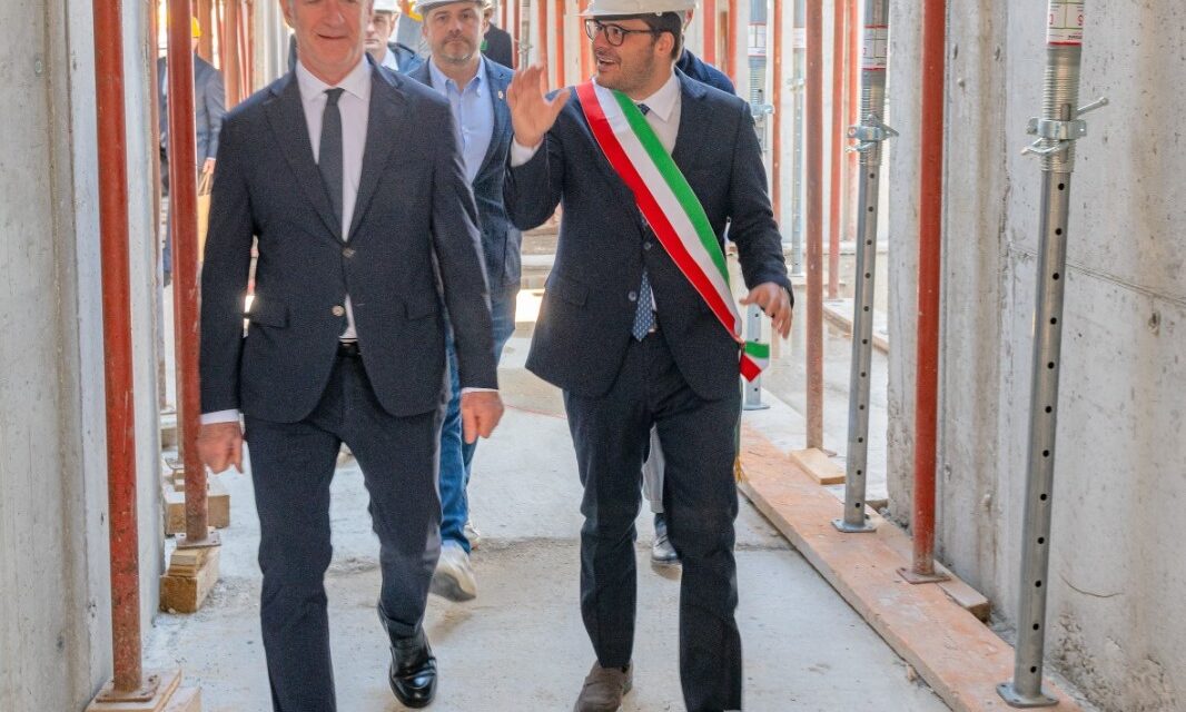 Soave, sopralluogo di Luca Zaia al cantiere del nuovo polo per l’infanzia. Matteo Pressi: “Progettato anche per la protezione civile”