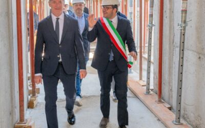 Soave, sopralluogo di Luca Zaia al cantiere del nuovo polo per l’infanzia. Matteo Pressi: “Progettato anche per la protezione civile”
