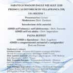 Sabato 24 maggio all’Auditorium di Villafranca convegno su ADHD e conseguenze patologiche