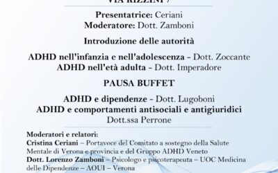 Sabato 24 maggio all’Auditorium di Villafranca convegno su ADHD e conseguenze patologiche