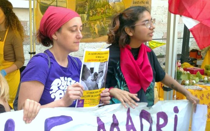 ‘Bruciamo tutto’ e ‘Ribellione Animale’, blitz tra i formaggi in piazza dei Signori 1 La protesta animalista in Piazza dei Signori