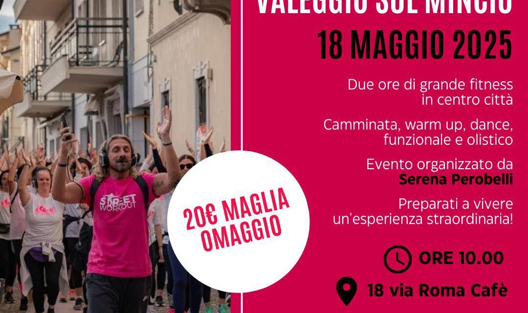Valeggio: domenica 18 maggio street workout tra le vie del centro