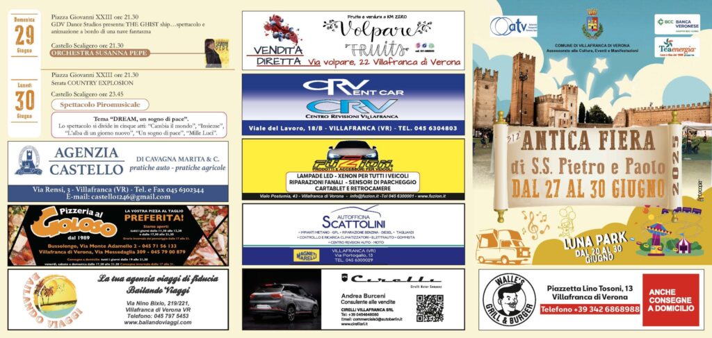 Torna a Villafranca l'Antica Fiera dei Santi Pietro e Paolo: tradizione, sapori e intrattenimento 2 ESTERNO 2025 scaled 1