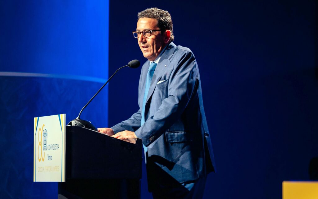 Giuseppe Riello al suo primo intervento da presidente di Confindustria Verona