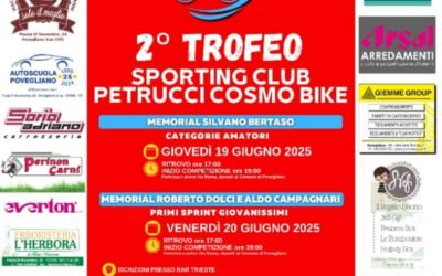 POVEGLIANO: 19 E 20 GIUGNO SECONDA EDIZIONE DEL TROFEO SPORTING CLUB PETRUCCI COSMOBIKE