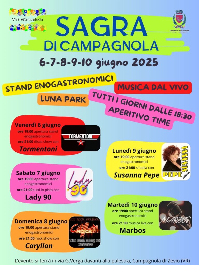 Arriva la sagra di Campagnola di Zevio dal 6 al 10 giugno 1 sagra campagnola 2