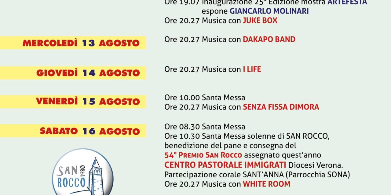 Son 546 anni che a Quinzano c’è la Festa di San Rocco