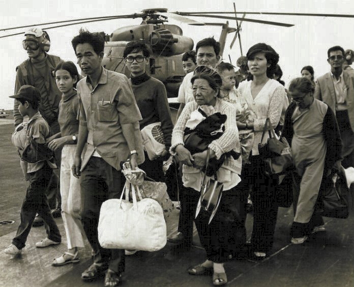 Vietnamese refugees on US carrier Operation Frequent Wind