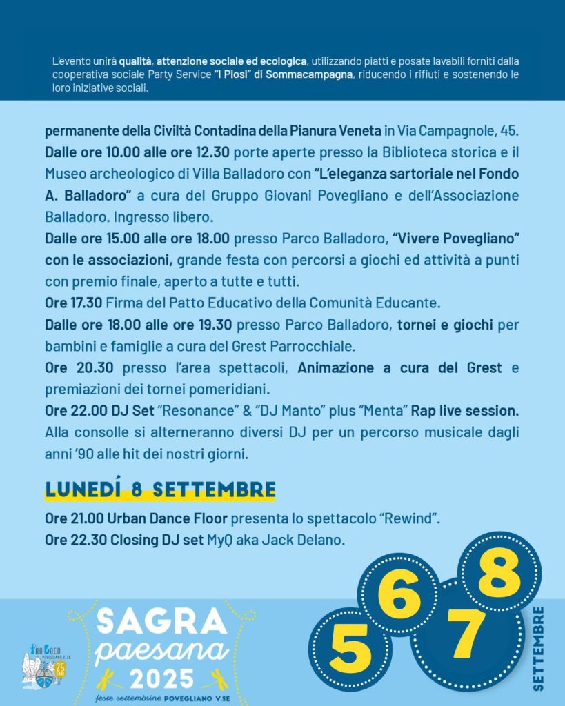 Programma sagra 2025 Povegliano 2