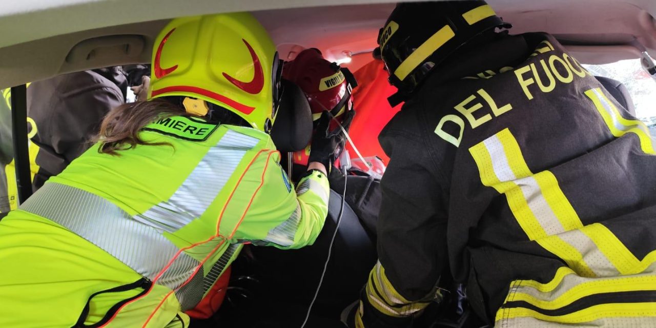 Esercitazione congiunta 118 e Vigili del Fuoco