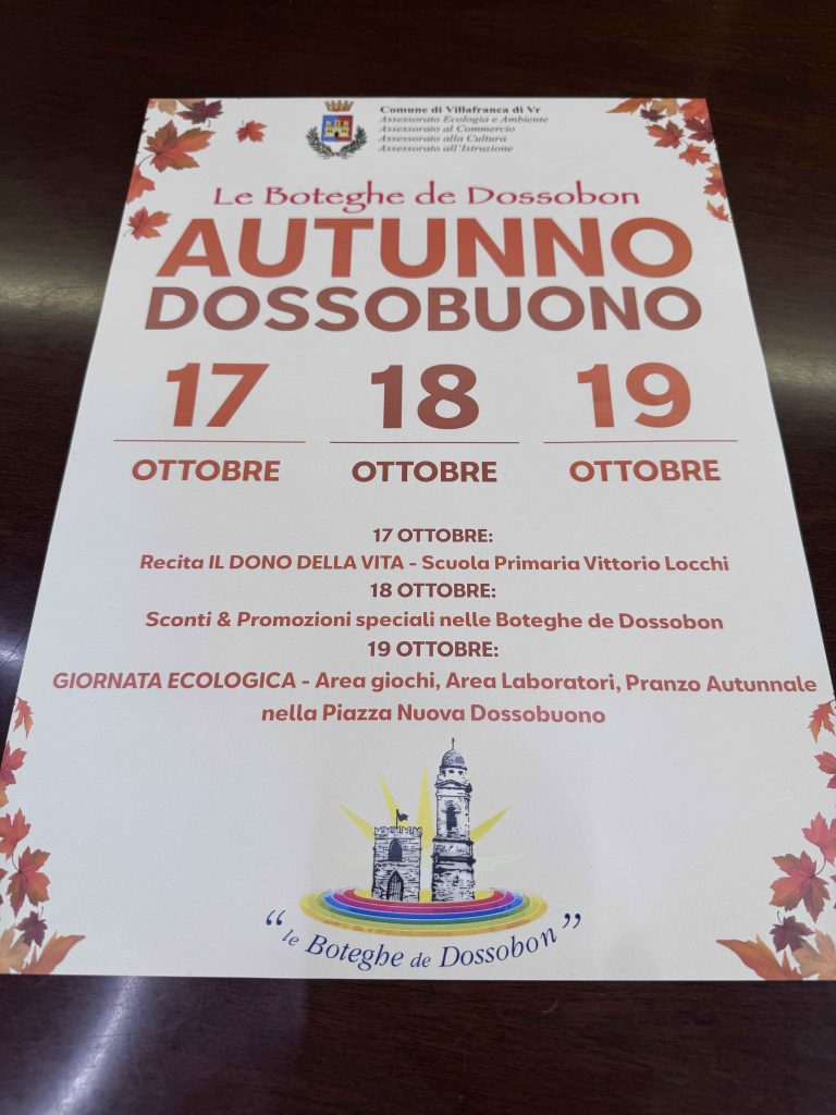A Dossobuono tre giornate dedicate all’ambiente e alla comunità: al via “Autunno Dossobuono” 1 IMG 3468