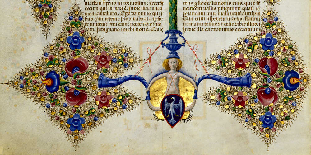 La Bibbia di Borso d’Este. Il Papa vuole vedere questo capolavoro 1 Taddeo crivelli stemma este da bibbia di borso deste